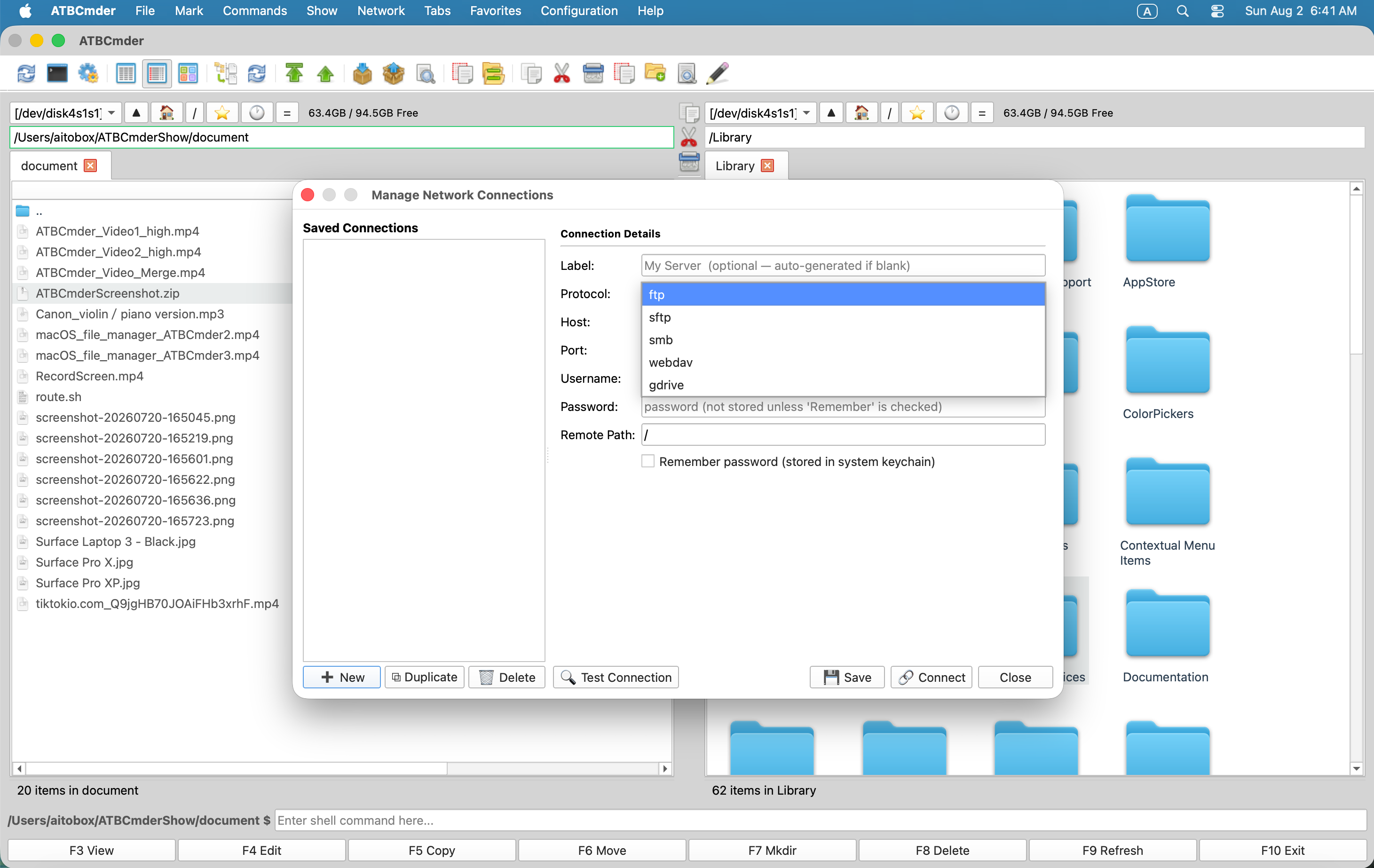 SMB, SFTP, FTP Remote Access